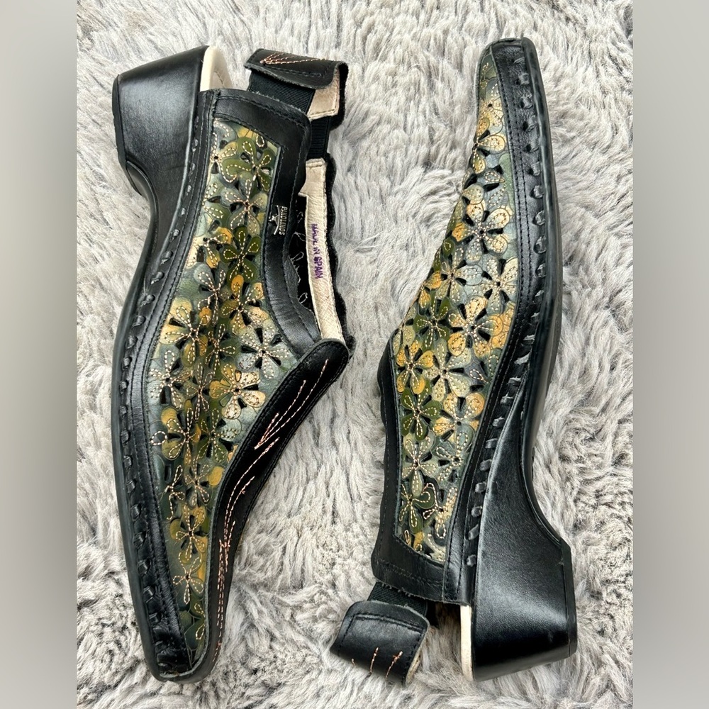 PIKOLINOS Romana Slingback - Floral Laser Cut Leather - Made in Italy EU 41 - Picture 5 of 9